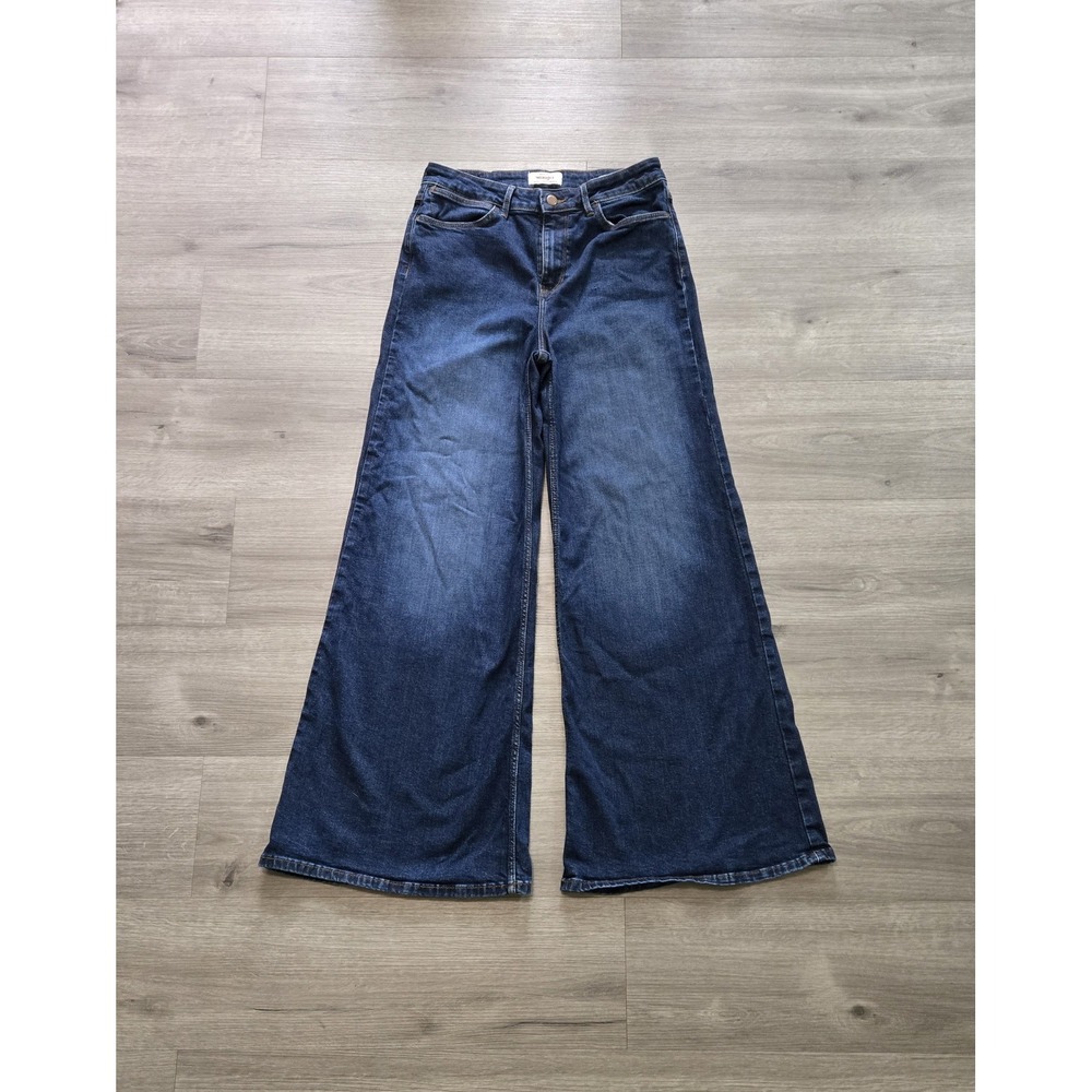 Wrangler High Rise Wide Leg Flare Jeans Dark Wash Women's Size 10 30x32